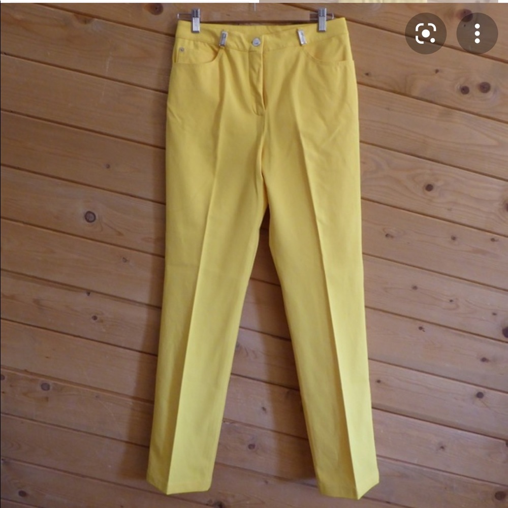 St. John high waisted yellow pants
